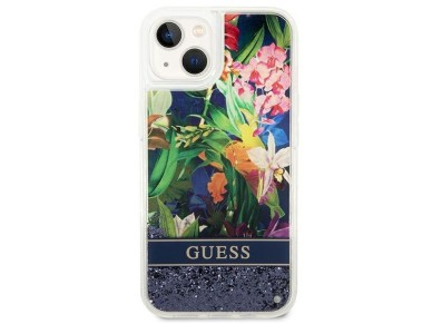 Guess GUHCP14MLFLSB iPhone 14 Plus 6.7 "blue / blue hardcase Flower Liquid Glitter Guess GUHCP14MLFLSB iPhone 14 Plus 6.7 "blue / blue hardcase Flower Liquid Glitter