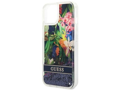 Guess GUHCP14MLFLSB iPhone 14 Plus 6.7 "blue / blue hardcase Flower Liquid Glitter Guess GUHCP14MLFLSB iPhone 14 Plus 6.7 "blue / blue hardcase Flower Liquid Glitter