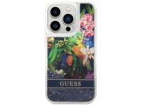 Funda Guess Flower Liquid Glitter para iPhone 14 Pro Max - azul Funda Guess Flower Liquid Glitter para iPhone 14 Pro Max - azul