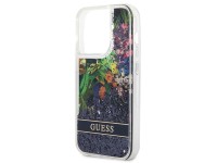 Funda Guess Flower Liquid Glitter para iPhone 14 Pro Max - azul Funda Guess Flower Liquid Glitter para iPhone 14 Pro Max - azul