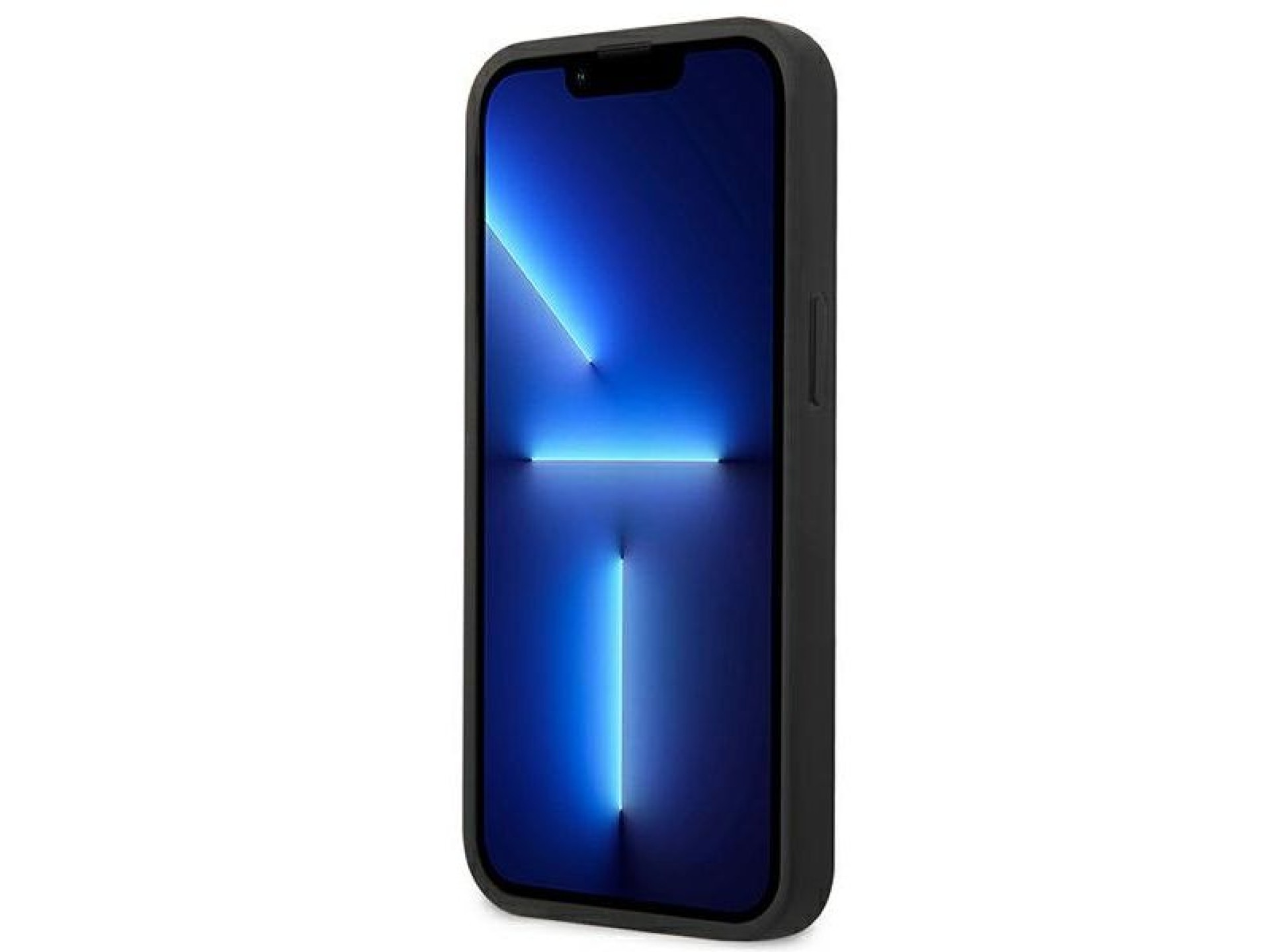 Capa Guess 4G com logo grande em metal para iPhone 14 - Cinza