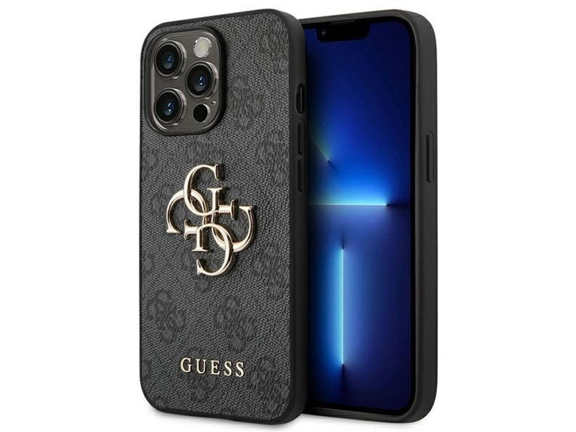 Guess 4G Big Metal Logo Case for iPhone 14 Pro Max - Gray