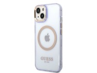 Funda rígida Guess GUHMP14SHTCMU para iPhone 14 de 6,1" color morado/morado con contorno dorado y Ma Funda rígida Guess GUHMP14SHTCMU para iPhone 14 de 6,1" color morado/morado con contorno dorado y Ma
