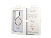 Capa MagSafe translúcida com contorno dourado da Guess para iPhone 14 Pro Max de 6,7" - Roxa Capa MagSafe translúcida com contorno dourado da Guess para iPhone 14 Pro Max de 6,7" - Roxa