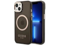 Capa rígida preta/preta Guess GUHMP14SHTCMK para iPhone 14 de 6,1 polegadas com contorno dourado e t Capa rígida preta/preta Guess GUHMP14SHTCMK para iPhone 14 de 6,1 polegadas com contorno dourado e t