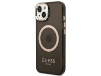 Capa rígida preta/preta Guess GUHMP14SHTCMK para iPhone 14 de 6,1 polegadas com contorno dourado e t Capa rígida preta/preta Guess GUHMP14SHTCMK para iPhone 14 de 6,1 polegadas com contorno dourado e t
