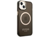 Capa rígida preta/preta Guess GUHMP14SHTCMK para iPhone 14 de 6,1 polegadas com contorno dourado e t Capa rígida preta/preta Guess GUHMP14SHTCMK para iPhone 14 de 6,1 polegadas com contorno dourado e t