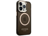 Guess GUHMP14LHTCMK iPhone 14 Pro 6.1" black/black hard case Gold Outline Translucent MagSafe Guess GUHMP14LHTCMK iPhone 14 Pro 6.1" black/black hard case Gold Outline Translucent MagSafe