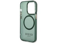 Capa r�gida Guess GUHMP14XHTCMA para iPhone 14 Pro Max 6.7" verde/c�qui com contorno dourado e tecno