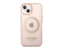 Capa rígida Guess GUHMP14SHTCMP para iPhone 14 de 6,1" rosa/rosa com contorno dourado e tecnologia M Capa rígida Guess GUHMP14SHTCMP para iPhone 14 de 6,1" rosa/rosa com contorno dourado e tecnologia M