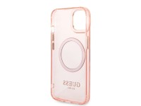 Capa rígida Guess GUHMP14SHTCMP para iPhone 14 de 6,1" rosa/rosa com contorno dourado e tecnologia M Capa rígida Guess GUHMP14SHTCMP para iPhone 14 de 6,1" rosa/rosa com contorno dourado e tecnologia M