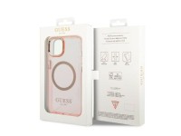 Capa rígida Guess GUHMP14SHTCMP para iPhone 14 de 6,1" rosa/rosa com contorno dourado e tecnologia M Capa rígida Guess GUHMP14SHTCMP para iPhone 14 de 6,1" rosa/rosa com contorno dourado e tecnologia M