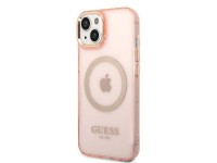 Funda rígida Guess GUHMP14MHTCMP para iPhone 14 Plus de 6,7" rosa/rosa con contorno dorado y MagSafe Funda rígida Guess GUHMP14MHTCMP para iPhone 14 Plus de 6,7" rosa/rosa con contorno dorado y MagSafe