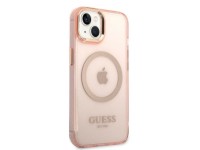 Funda rígida Guess GUHMP14MHTCMP para iPhone 14 Plus de 6,7" rosa/rosa con contorno dorado y MagSafe Funda rígida Guess GUHMP14MHTCMP para iPhone 14 Plus de 6,7" rosa/rosa con contorno dorado y MagSafe