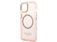 Funda rígida Guess GUHMP14MHTCMP para iPhone 14 Plus de 6,7" rosa/rosa con contorno dorado y MagSafe Funda rígida Guess GUHMP14MHTCMP para iPhone 14 Plus de 6,7" rosa/rosa con contorno dorado y MagSafe