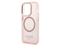 Guess GUHMP14LHTCMP iPhone 14 Pro 6.1" pink/pink hard case Gold Outline Translucent MagSafe Guess GUHMP14LHTCMP iPhone 14 Pro 6.1" pink/pink hard case Gold Outline Translucent MagSafe