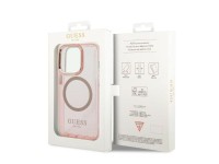 Guess GUHMP14LHTCMP iPhone 14 Pro 6.1" pink/pink hard case Gold Outline Translucent MagSafe Guess GUHMP14LHTCMP iPhone 14 Pro 6.1" pink/pink hard case Gold Outline Translucent MagSafe