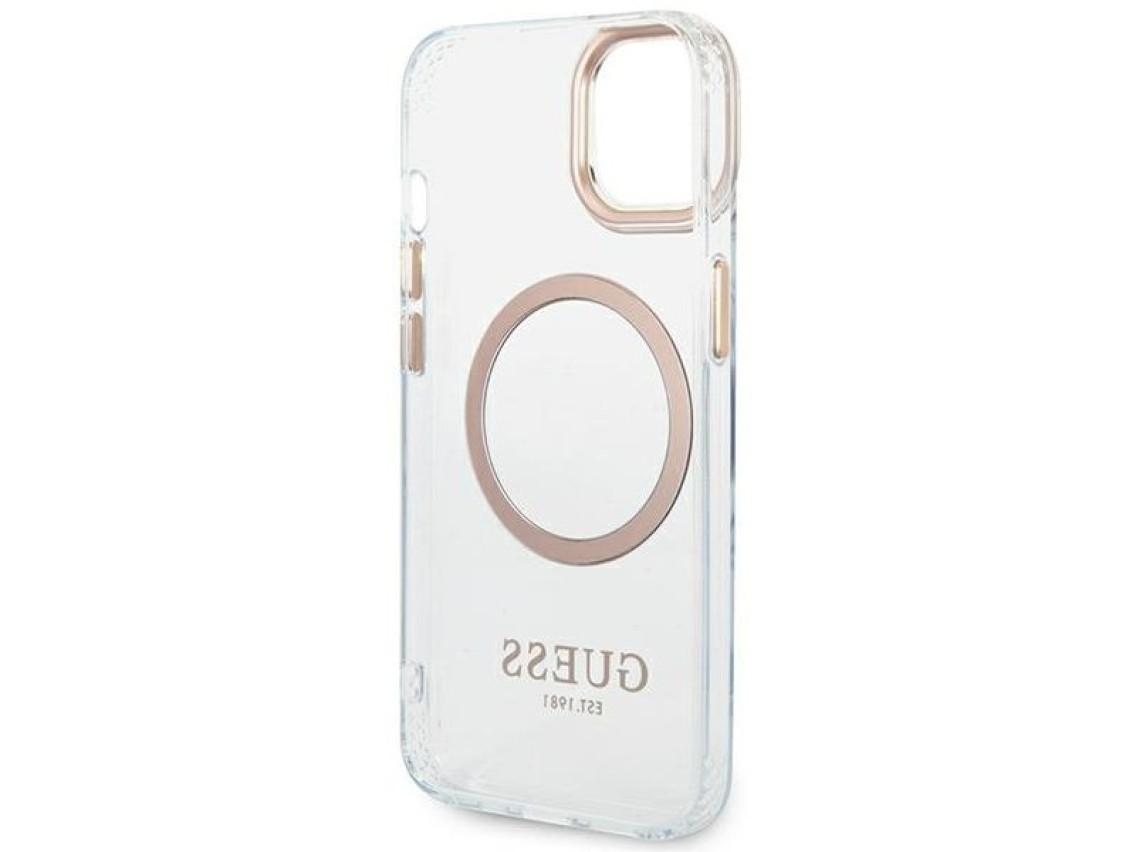 Guess GUHMP14SHTRMD iPhone 14 6.1 "gold / gold hard case Metal Outline Magsafe
