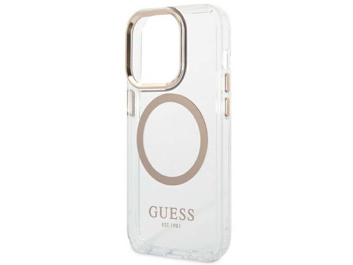 Guess GUHMP14XHTRMD iPhone 14 Pro Max 6.7 "gold / gold hard case Metal Outline Magsafe