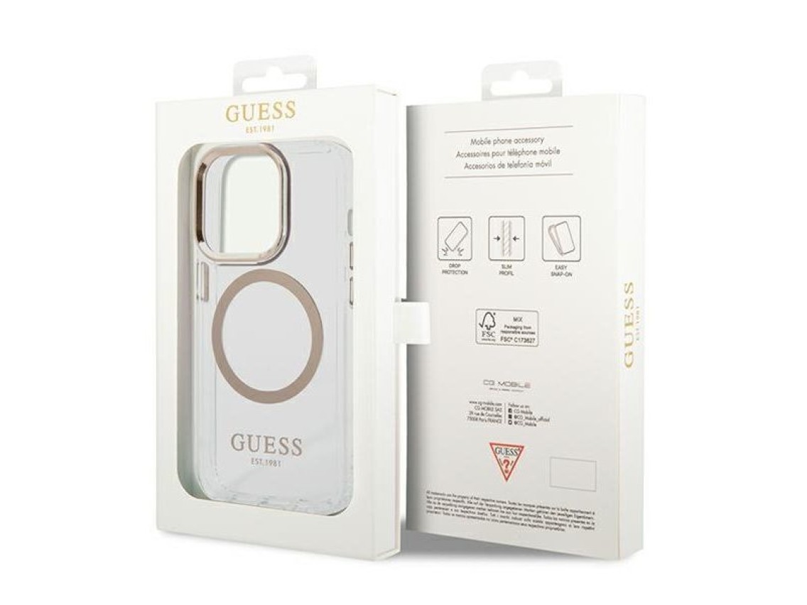 Guess GUHMP14XHTRMD iPhone 14 Pro Max 6.7 "gold / gold hard case Metal Outline Magsafe