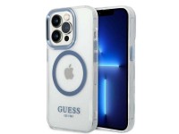Capa Guess Metal Outline MagSafe para iPhone 14 Pro - azul Capa Guess Metal Outline MagSafe para iPhone 14 Pro - azul
