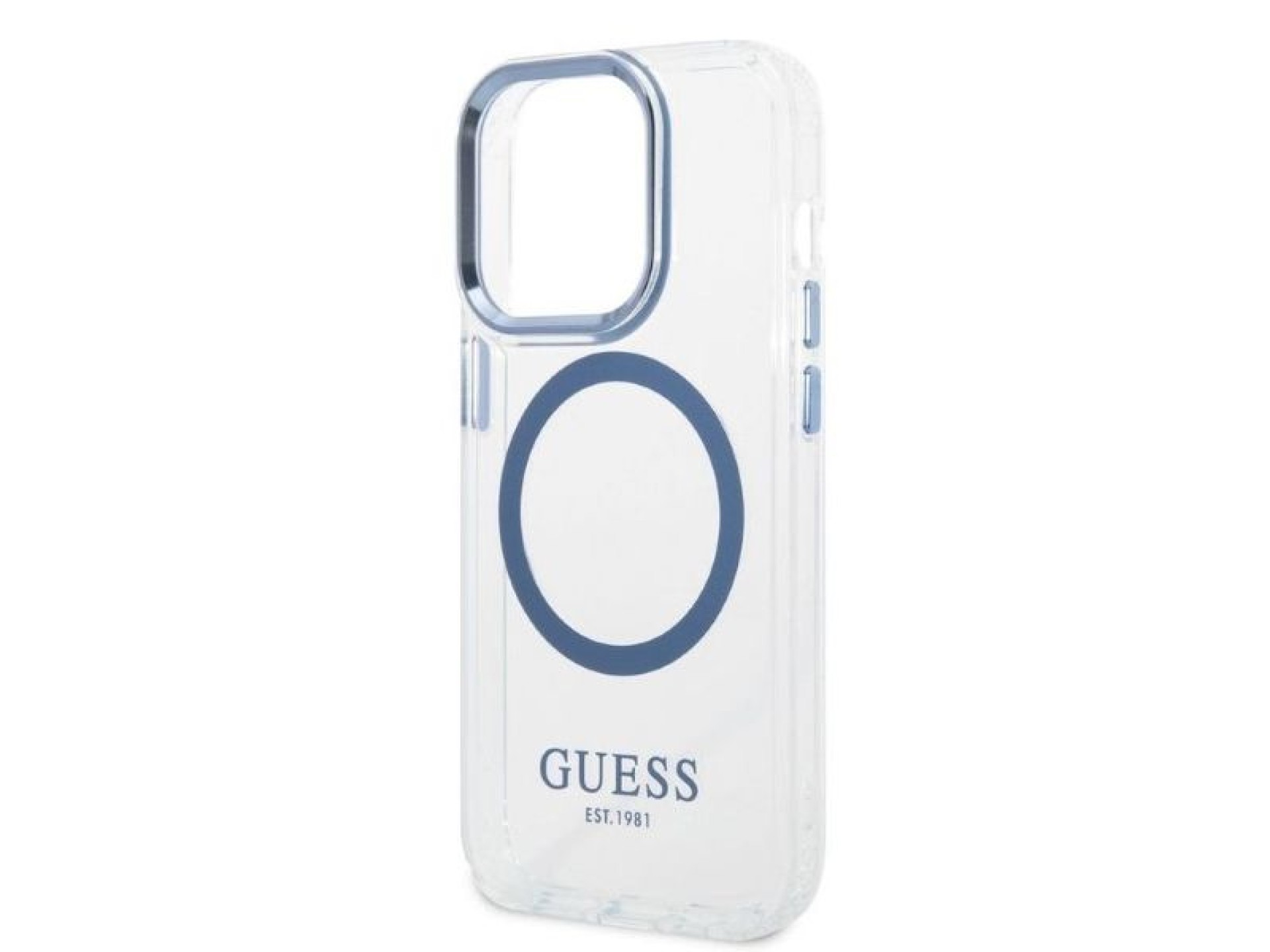 Capa Guess Metal Outline MagSafe para iPhone 14 Pro - azul