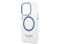 Capa Guess Metal Outline MagSafe para iPhone 14 Pro - azul Capa Guess Metal Outline MagSafe para iPhone 14 Pro - azul
