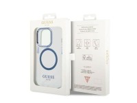 Capa Guess Metal Outline MagSafe para iPhone 14 Pro - azul Capa Guess Metal Outline MagSafe para iPhone 14 Pro - azul