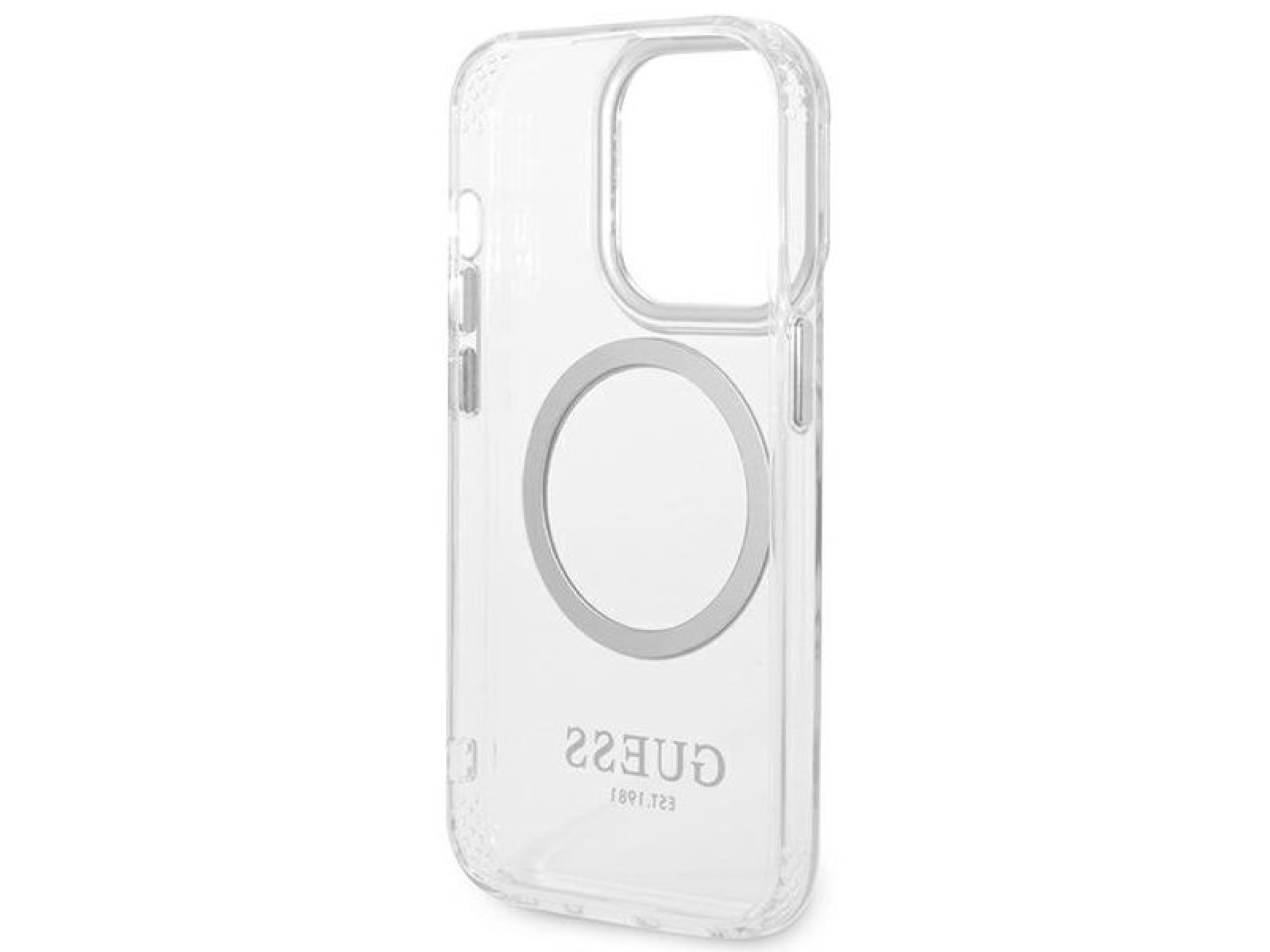 Capa rígida prateada/prateada Guess GUHMP14XHTRMS para iPhone 14 Pro Max 6.7