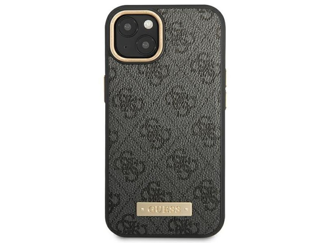 Guess GUHMP14MU4GPRK iPhone 14 Plus 6.7 "black / black hard case 4G Logo Plate MagSafe