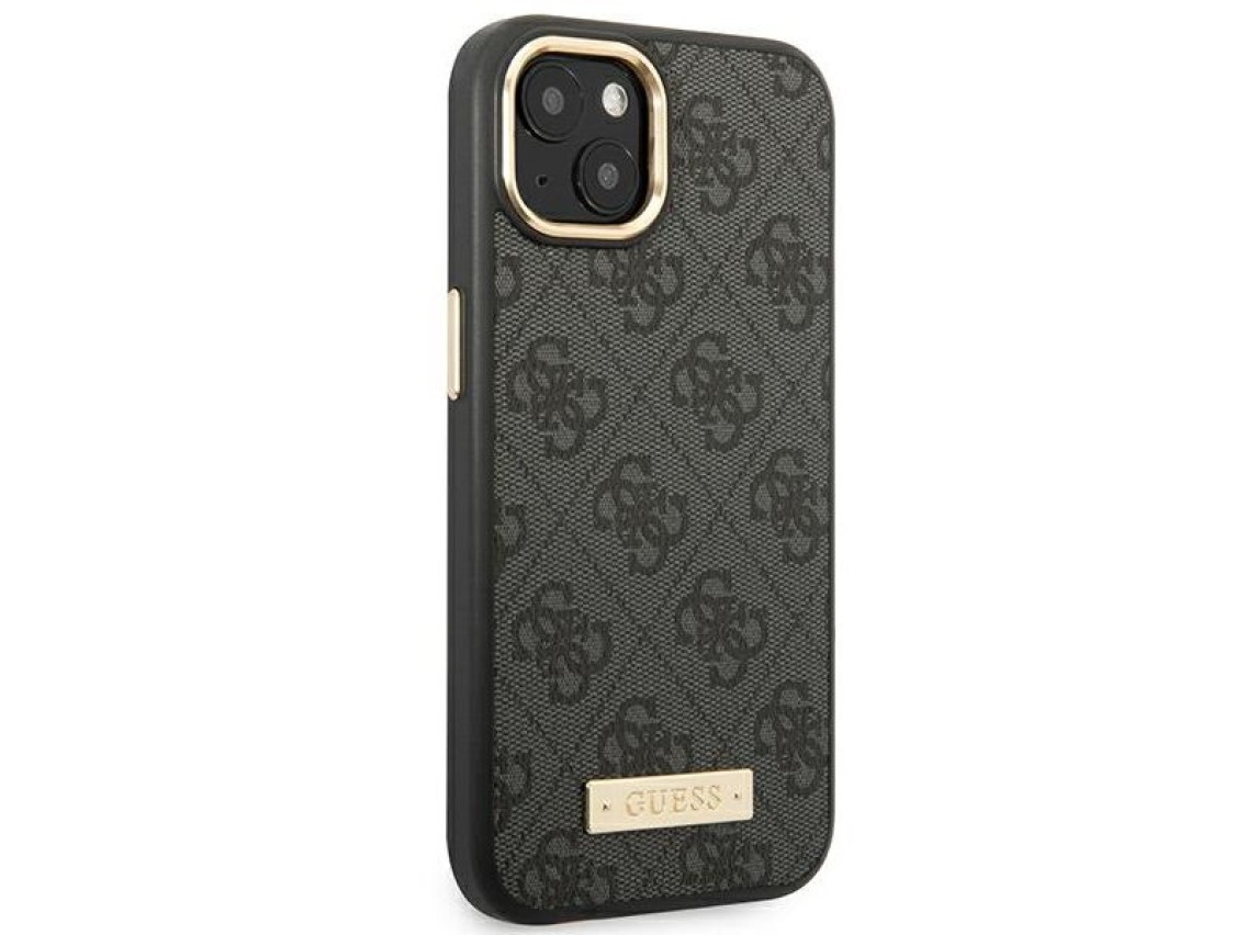 Guess GUHMP14MU4GPRK iPhone 14 Plus 6.7 "black / black hard case 4G Logo Plate MagSafe