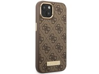 Capa rígida marrom Guess GUHMP14MU4GPRW para iPhone 14 Plus de 6,7 polegadas com logotipo 4G e MagSa Capa rígida marrom Guess GUHMP14MU4GPRW para iPhone 14 Plus de 6,7 polegadas com logotipo 4G e MagSa
