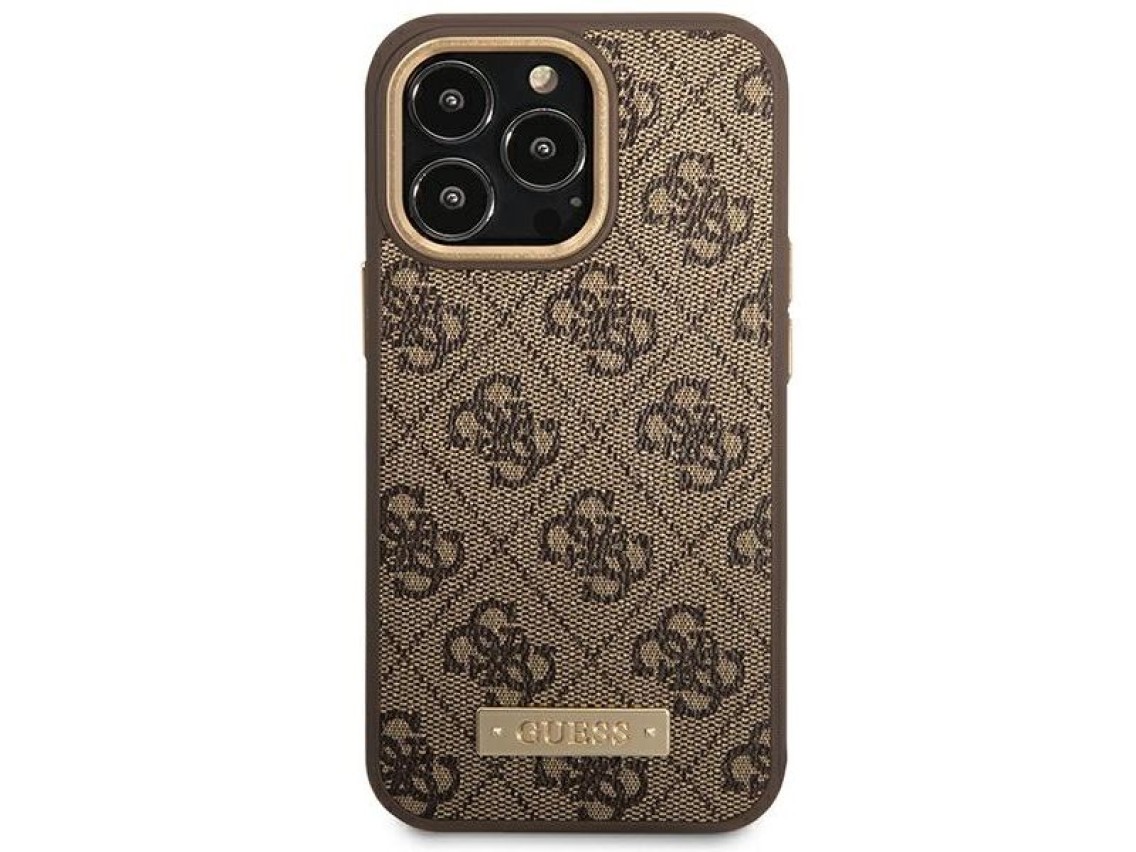 Guess GUHMP14LU4GPRW iPhone 14 Pro 6.1 "brown / brown hard case 4G Logo Plate MagSafe