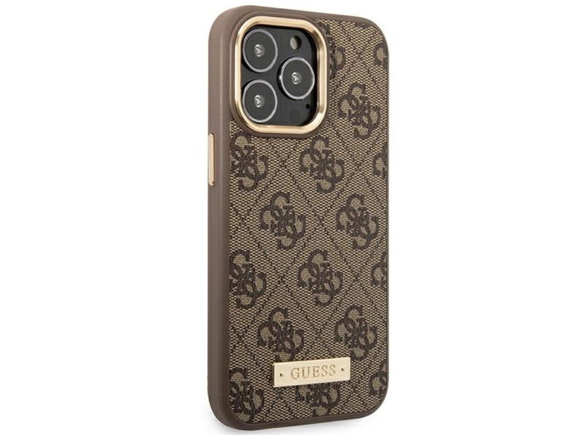 Guess GUHMP14LU4GPRW iPhone 14 Pro 6.1 "brown / brown hard case 4G Logo Plate MagSafe
