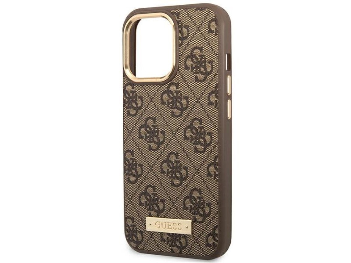 Guess GUHMP14LU4GPRW iPhone 14 Pro 6.1 "brown / brown hard case 4G Logo Plate MagSafe