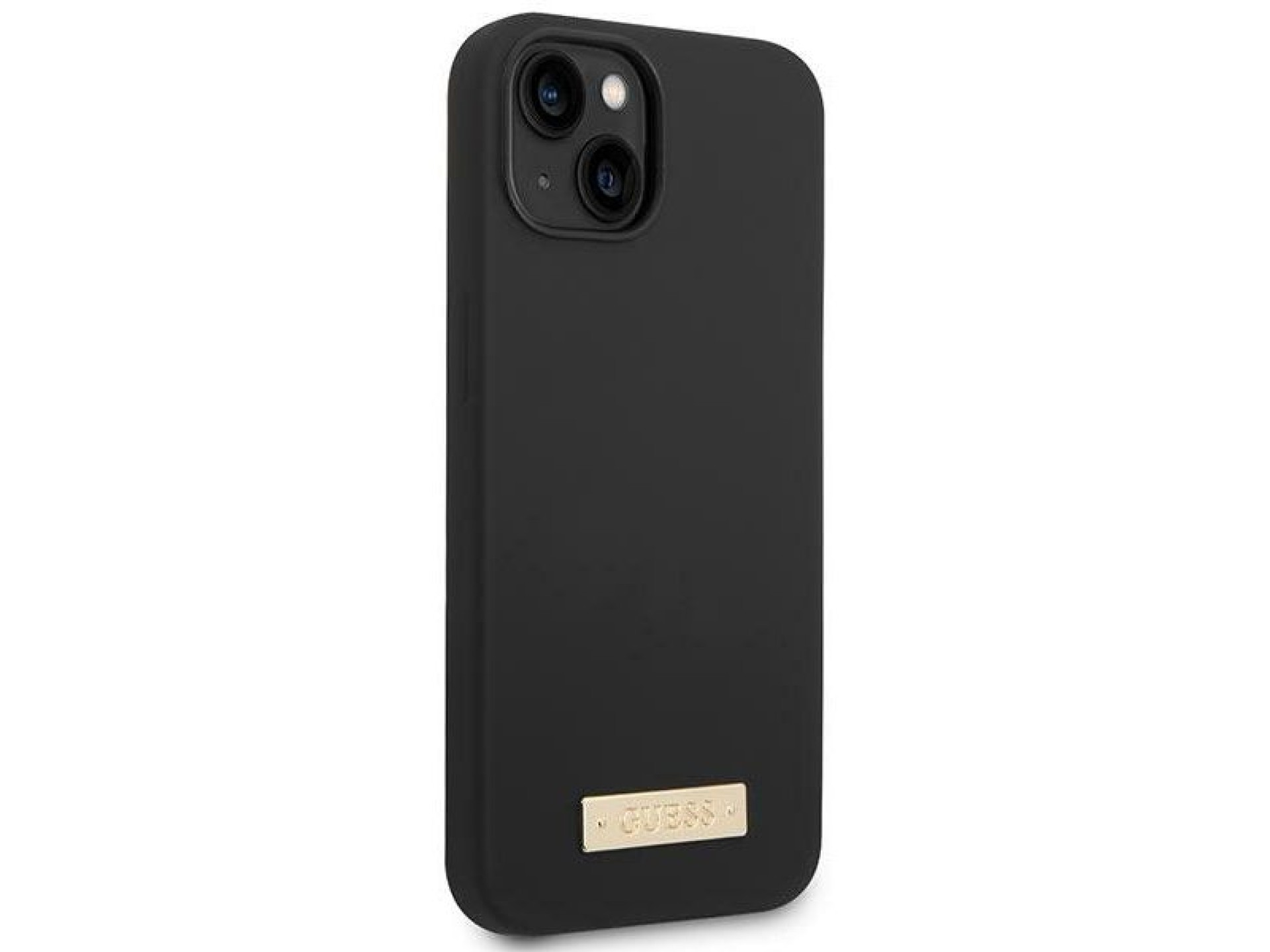 Capa rígida preta/preta Guess GUHMP14MSBPLK para iPhone 14 Plus de 6,7 polegadas com placa de silico