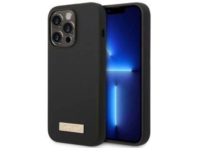 Guess GUHMP14LSBPLK iPhone 14 Pro 6.1" black/black hard case Silicone Logo Plate MagSafe Guess GUHMP14LSBPLK iPhone 14 Pro 6.1" black/black hard case Silicone Logo Plate MagSafe