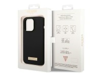 Guess GUHMP14XSBPLK iPhone 14 Pro Max 6.7" black/black hard case Silicone Logo Plate MagSafe Guess GUHMP14XSBPLK iPhone 14 Pro Max 6.7" black/black hard case Silicone Logo Plate MagSafe