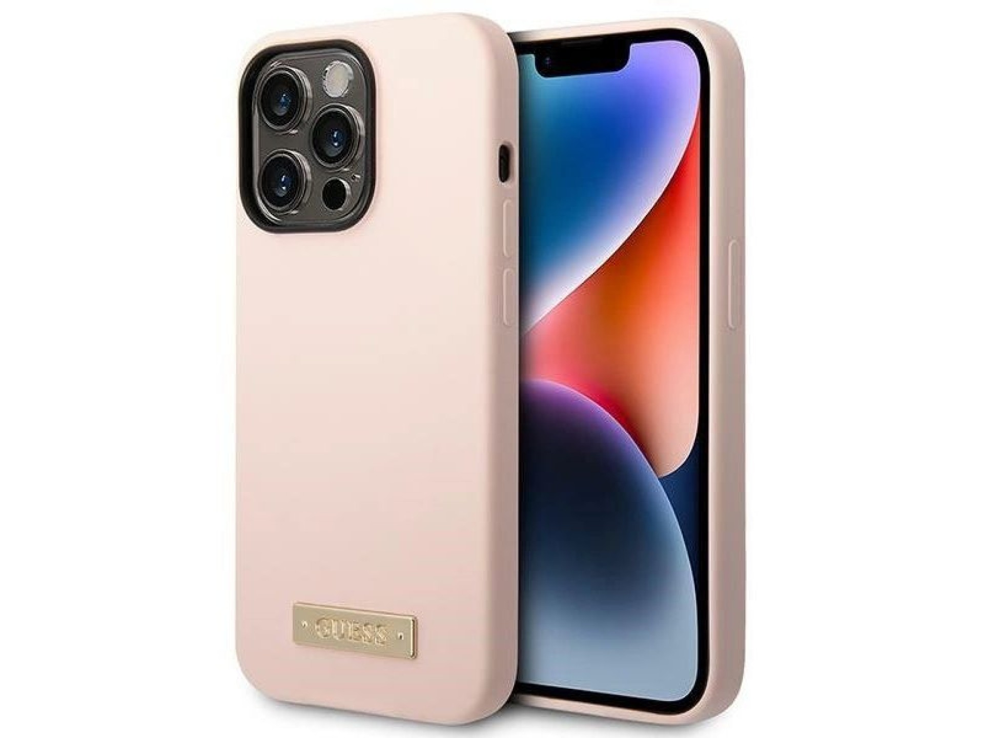 Capa rígida de silicone com logo e MagSafe para iPhone 14 Pro Max 6.7