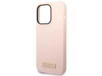 Capa rígida de silicone com logo e MagSafe para iPhone 14 Pro Max 6.7" rosa/rosa Guess GUHMP14XSBPLP Capa rígida de silicone com logo e MagSafe para iPhone 14 Pro Max 6.7" rosa/rosa Guess GUHMP14XSBPLP