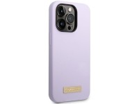 Guess GUHMP14LSBPLU iPhone 14 Pro 6.1" purple/purple hard case Silicone Logo Plate MagSafe