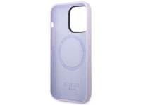 Guess GUHMP14LSBPLU iPhone 14 Pro 6.1" purple/purple hard case Silicone Logo Plate MagSafe