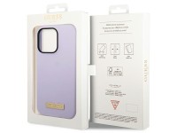 Guess GUHMP14LSBPLU iPhone 14 Pro 6.1" purple/purple hard case Silicone Logo Plate MagSafe