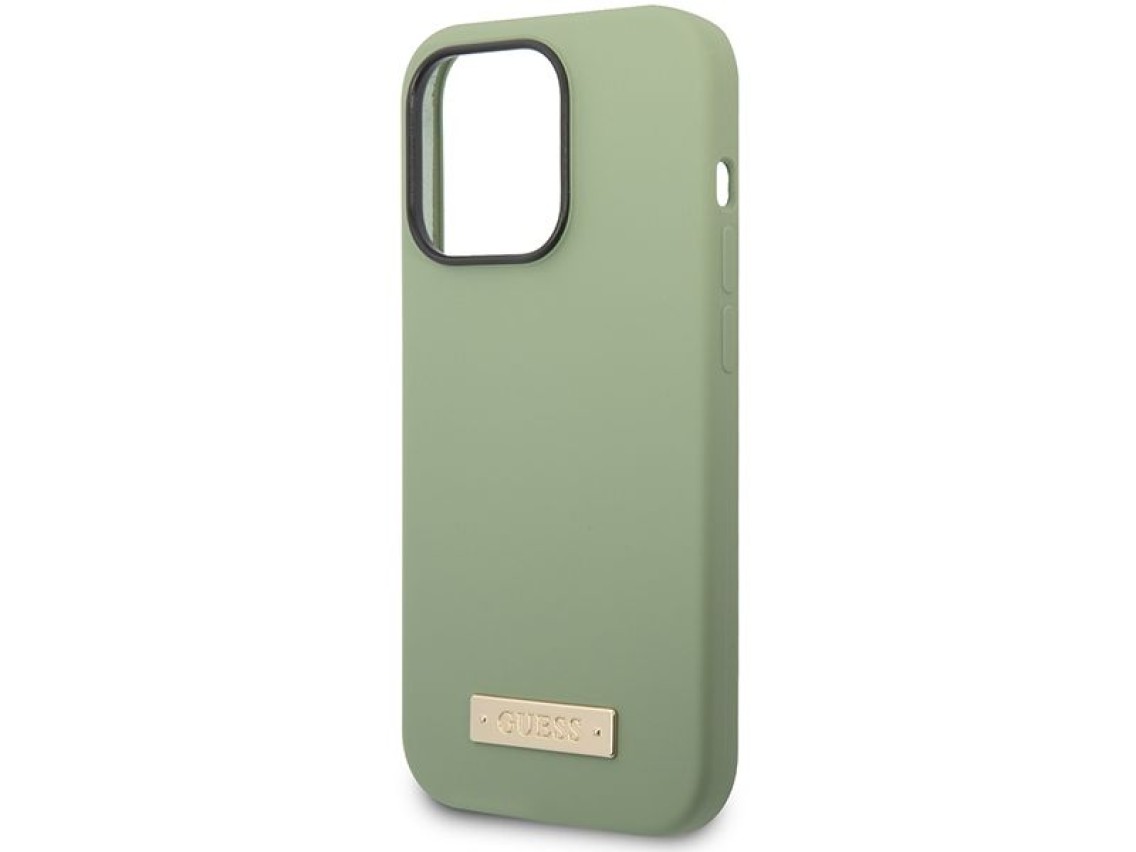 Funda Guess de silicona con logo y MagSafe para iPhone 14 Pro Max - verde