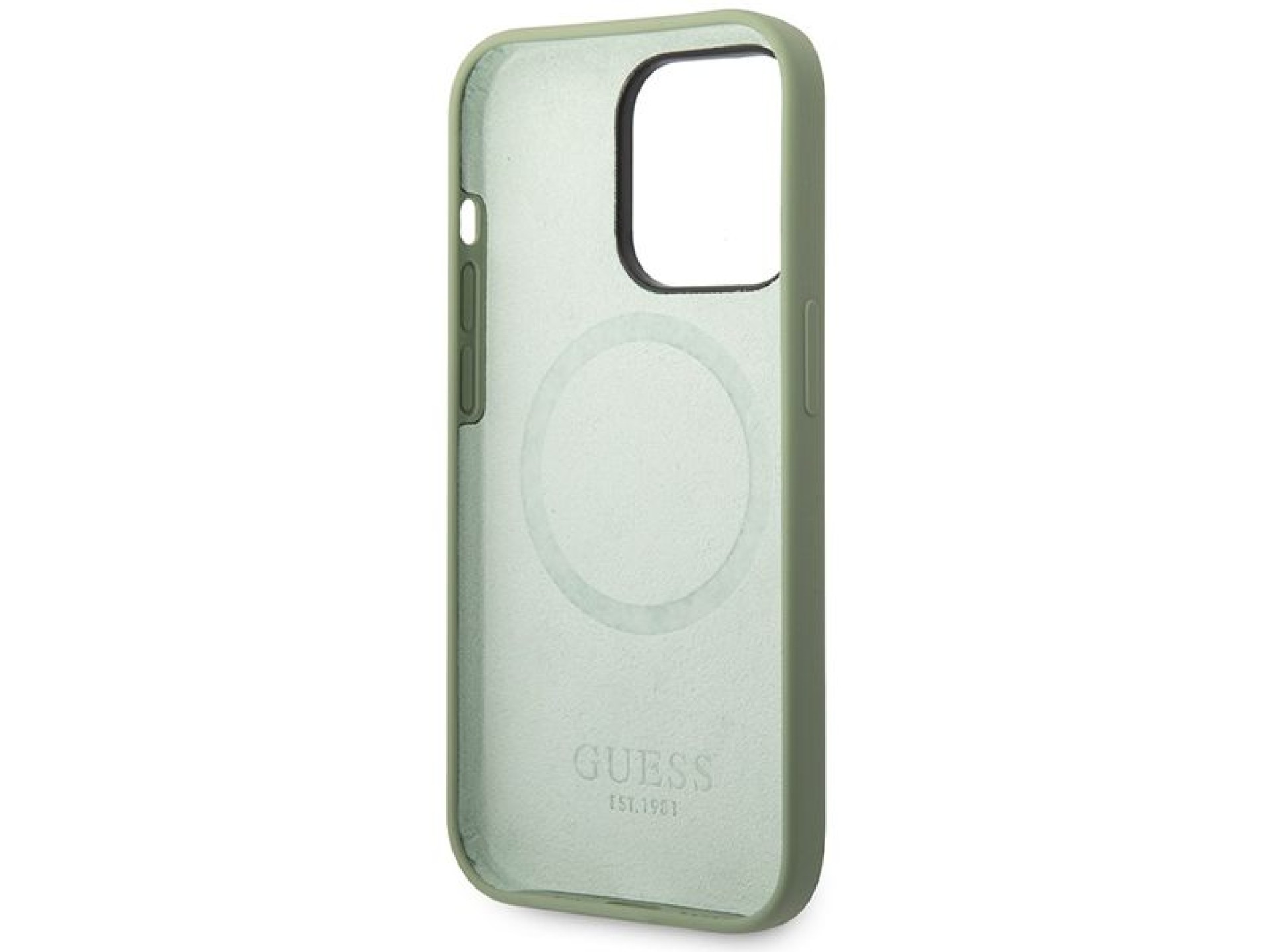 Funda Guess de silicona con logo y MagSafe para iPhone 14 Pro Max - verde