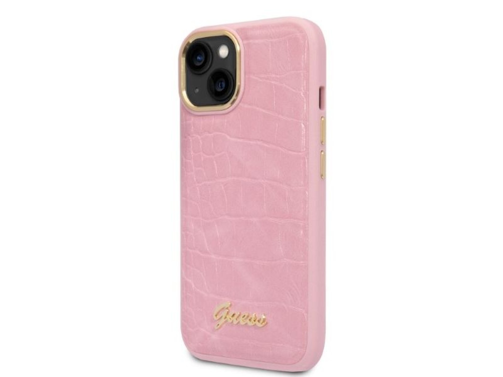 Capa Guess Croco Collection para iPhone 14 Plus - rosa