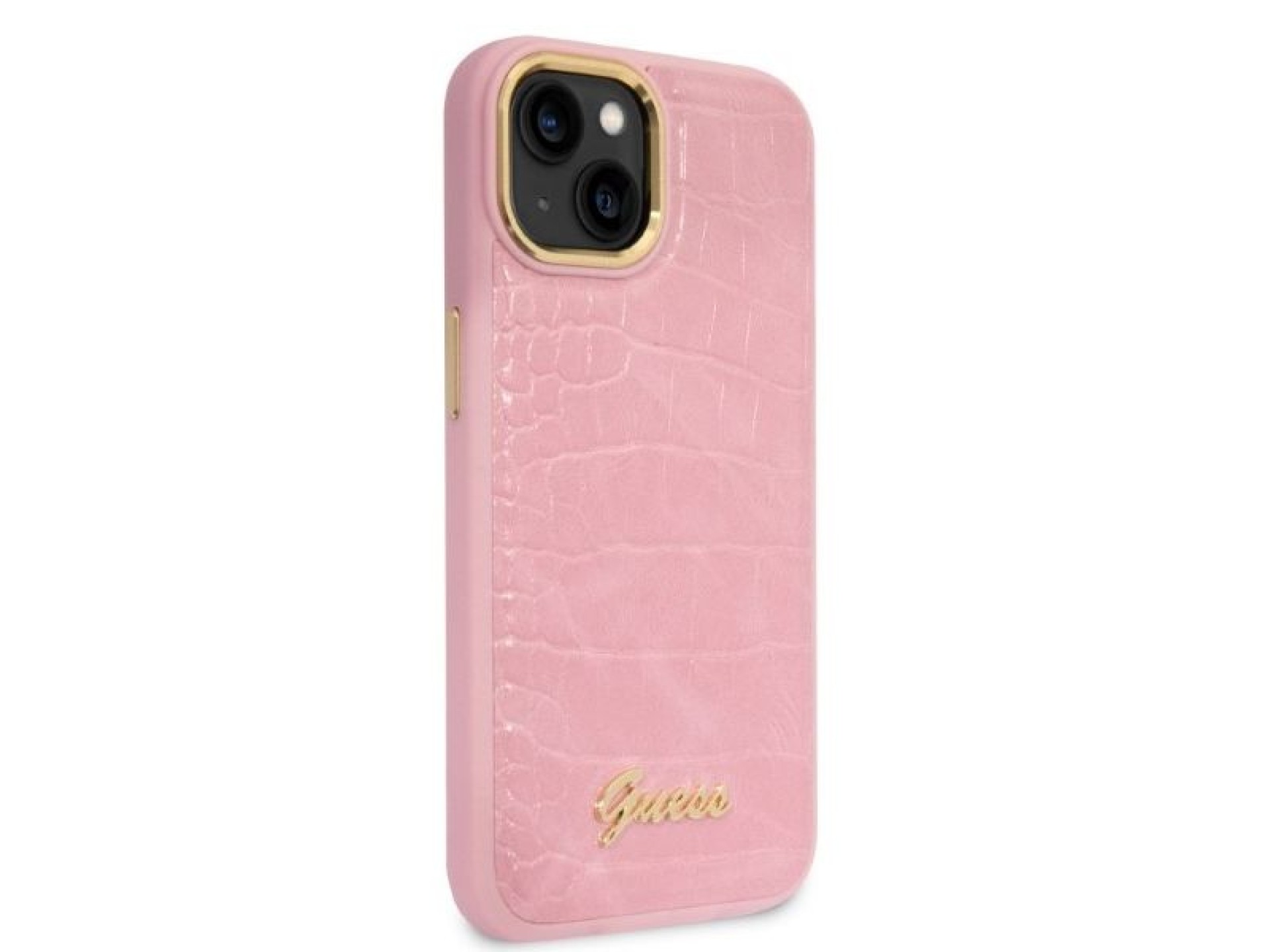 Capa Guess Croco Collection para iPhone 14 Plus - rosa