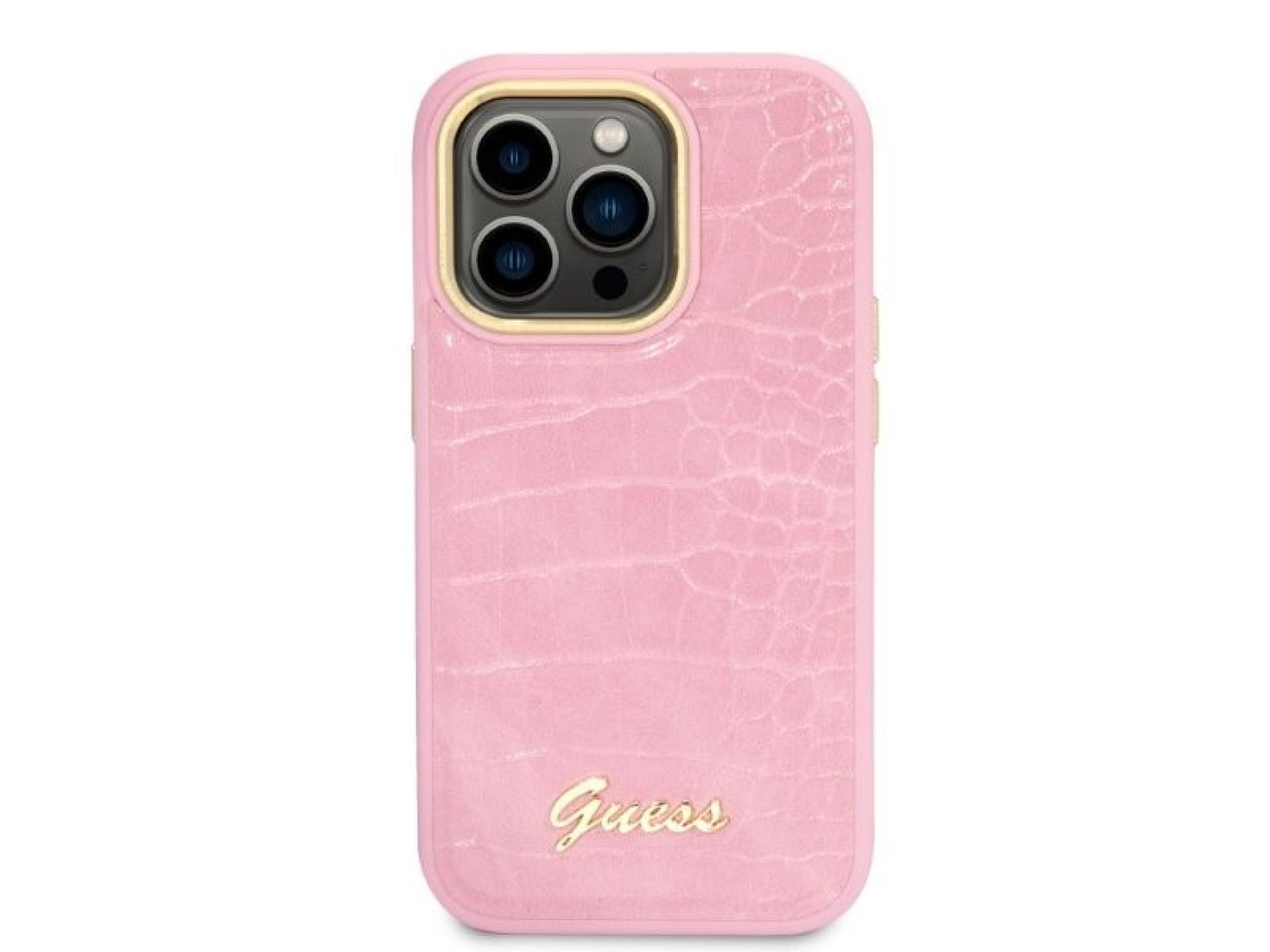 Funda Guess Croco Collection para iPhone 14 Pro - rosa
