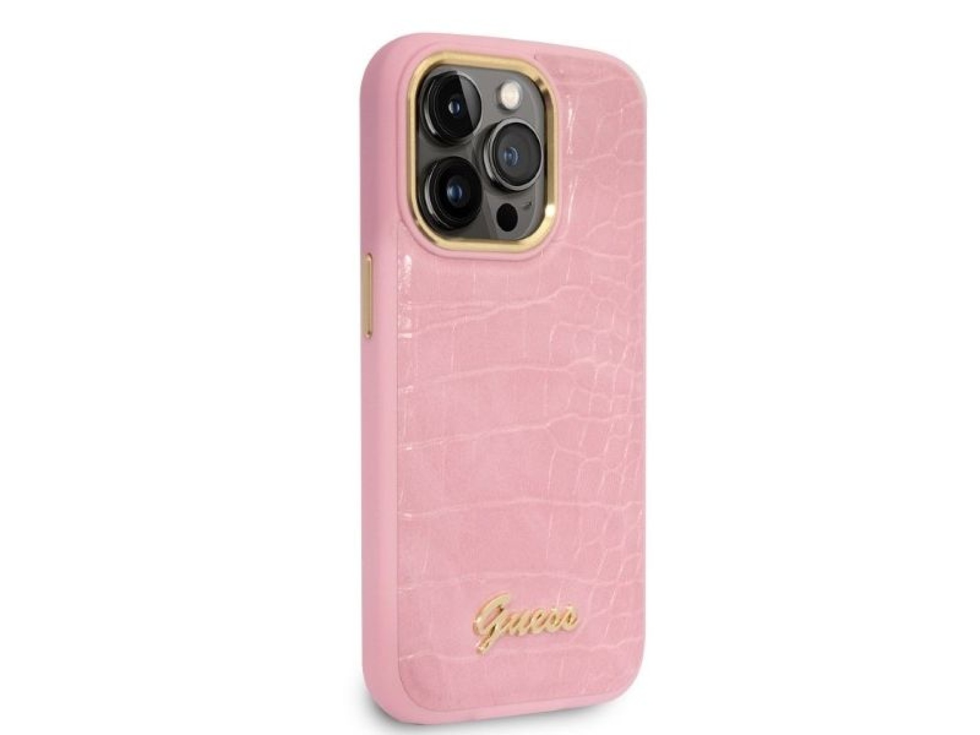 Funda Guess Croco Collection para iPhone 14 Pro - rosa