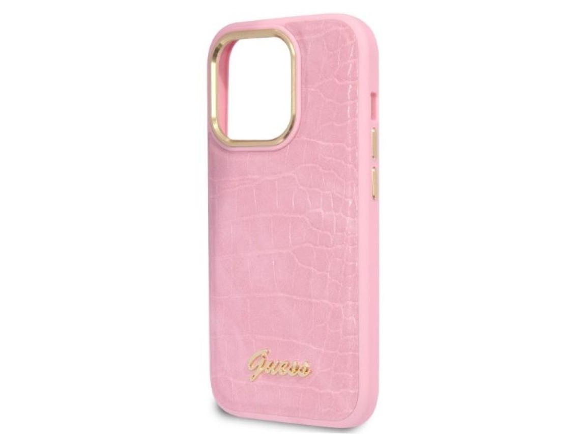 Funda Guess Croco Collection para iPhone 14 Pro - rosa